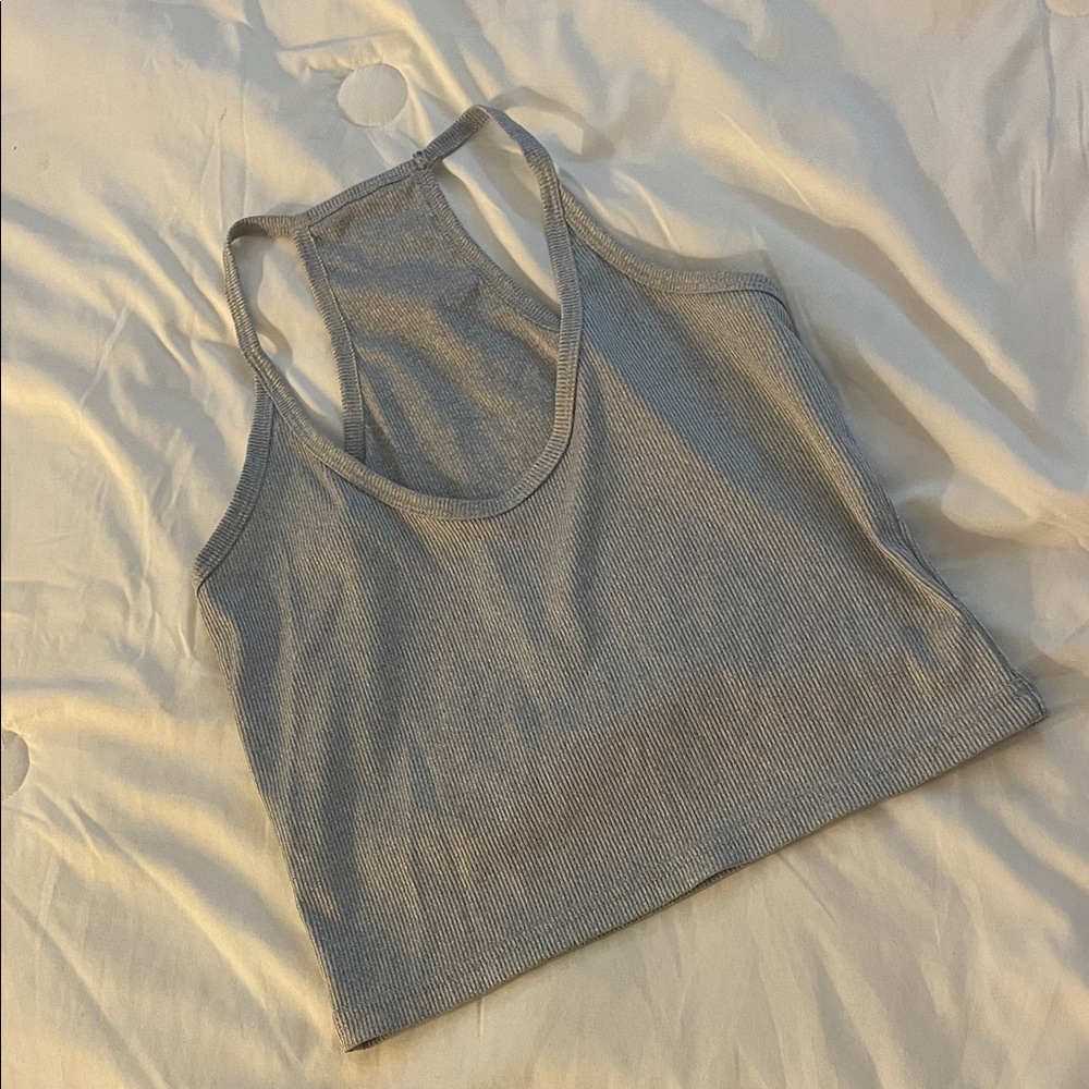 SHEIN Light Gray Ribbed Tank Top